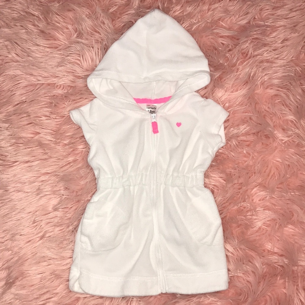 Carter’s White Zip-up Swimsuit Coverup